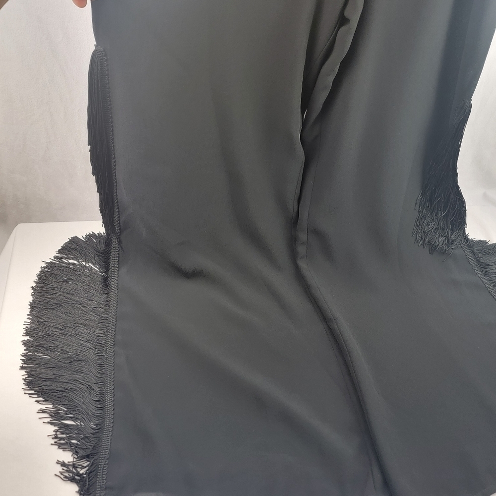 NWOT JSBoutique black wide leg fringe pants Size 14 - Picture 3 of 5